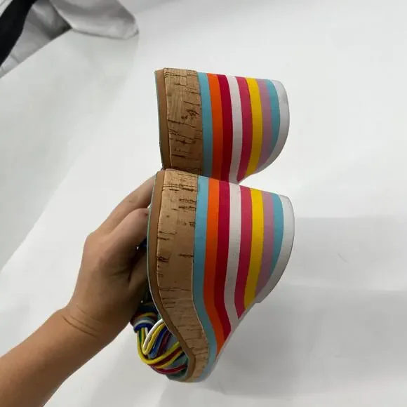 Anthropologie Cecelia New York Rainbow Wedge Sandals - Picture 6 of 6